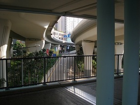 Typical road setup in residential Hong Kong