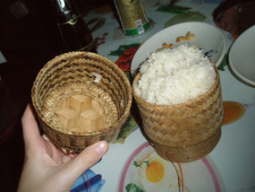 Sticky rice - a Laos speciality. And fun!