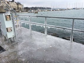 On the pier... A bit slippery