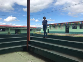 Kassie at a Joyabaj school market