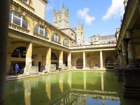 Roman Baths with Abby in the background