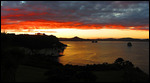 Sunset in Cathedral cove