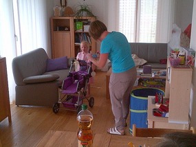 Charlotte, Elisabeth & her new stroller