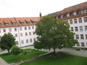 The inner courtyard at the monastery in Rohr