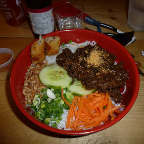 Asian dinner in a bowl