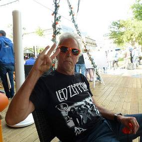 Cory at the Fringe chilling out