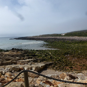 Rocky shore below the cafe 