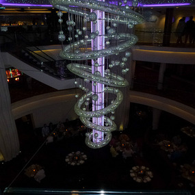 Chandelier in the ship's lobby
