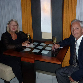 Wine before dinner in cocktail bar