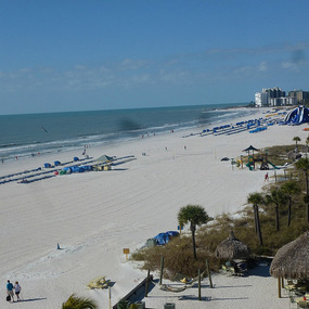 View of the beach from our balcony