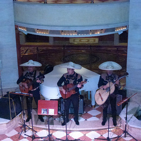Entertainers in the ship's lobby