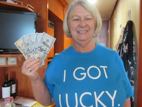 Money and tee shirt won in Blackjack Tourney