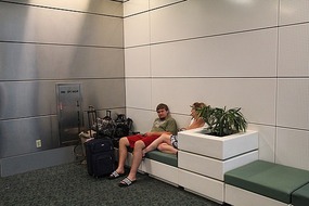 Waiting for our bags