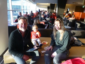 In the Qantas Club