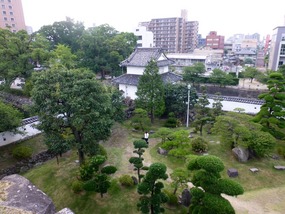 Small garden on site of old castle, Oita
