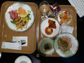 Michael's first helping & my full breakfast
