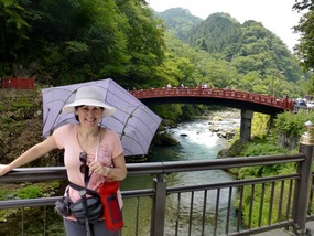 Merrilly at the Shinkyo Bridge