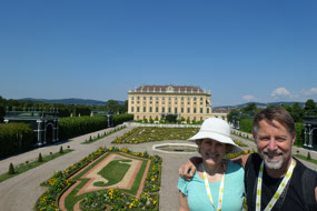 View of one side of Schonbrunn Palace