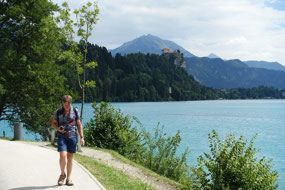 Walking around Lake Bled
