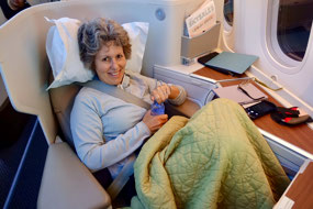 Enjoying flying in business class