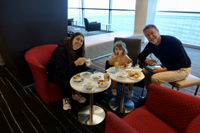 In the Qantas Club