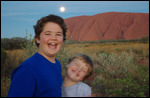 Andy tickling Liam to make him smile, Uluru