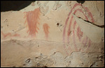 Weathered Native American rock art