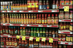 Hot sauces if the salsa isn't hot enough