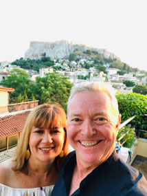 View of Acropolis at dinner