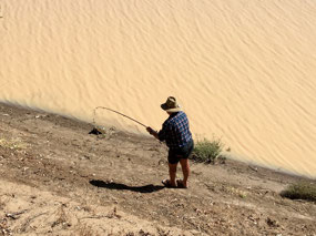 Catching a turtle in Cooper Creek.