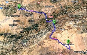 Satellite map - Marrakesh to Aït Benhaddou