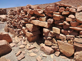 People built rock shelters in the desert