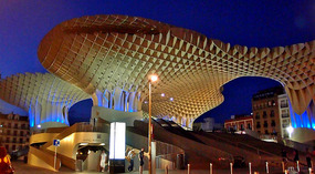 Wooden Metropol Parasol at Night
