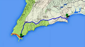Lagos to Sagres byBus, Walk to Cape Vincent in Red