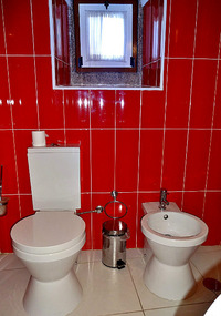 Keyhole shaped bidet and toilet