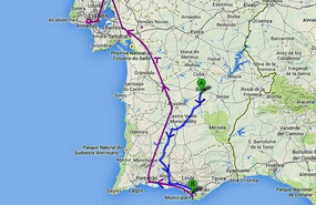 Beja > Faro by Car - Faro > Cascais by Train