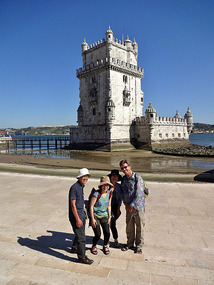 Hiro, Ryoko, Junko & Dave with 16th Century Tower