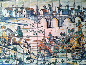Azulejo Deta il from Monumental Staircase c. 1650