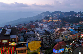 Clouds hampered the early evening view