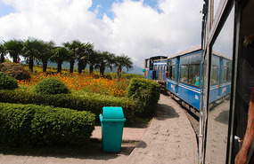 We were pulled by a diesel locomotive to Ghum
