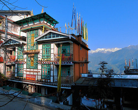 Garuda Hotel with Kangchenjunga backdrop