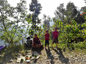 Boys on Tashiding to Geyzing  Road