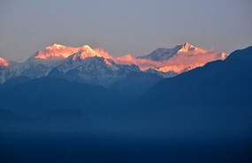 The Kangchenjunga range from our hotel window