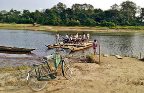 Tiny Ferry to Majuli Island