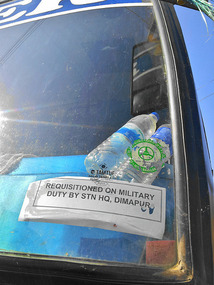 Requisitioning notice in the bus window