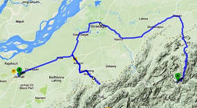 Route Mon to Jorhat including side trip