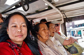 We settled on the little mini van to Imphal