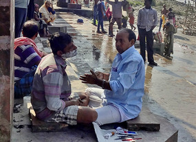 Close Shave at the Ghat