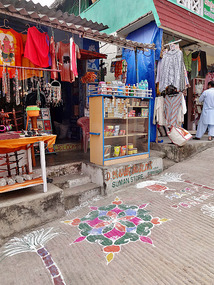 Pongal Colors on Ground in Mamallapuram