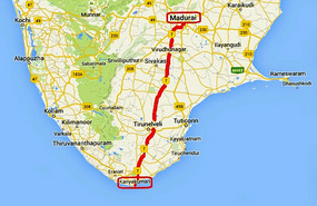 Direct Route from Madurai to Kanyakumari